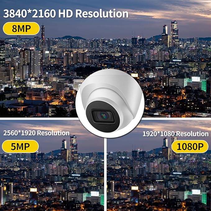 OHBET DahuaSecurity 4K 8MP PoE IP Dome Camera – Outdoor AI Security Turret - Image 2