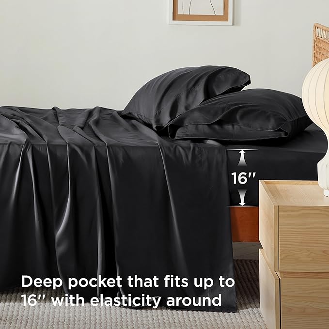 Bedsure California King Sheet Sets, Cooling Sheets - Image 4