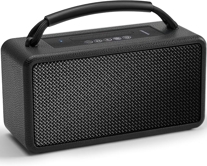DINDIN Portable Bluetooth Speaker: 80W, 20H Playtime, Loud Wireless Wood by DINDIN