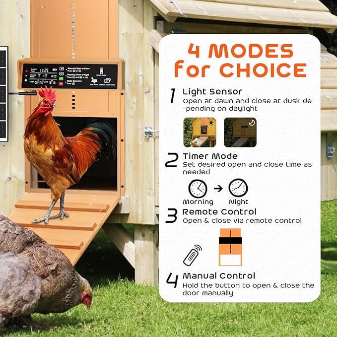 Asfrost Automatic Chicken Coop Door Solar Powered Automatic Chicken Door - Image 2