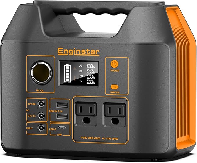 Enginstar Solar Generator, 296Wh Portable Power Station, 110V Pure Sine Wave by ENGINSTAR