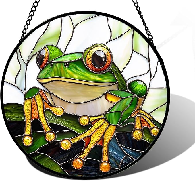 DASTOLL Stained Glass Window Hanging, and Mom 11.8x11.8 in by DASTOLL