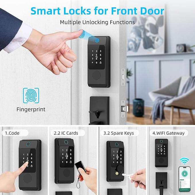 Miuedo WiFi Front Door Lock Sets - Image 2