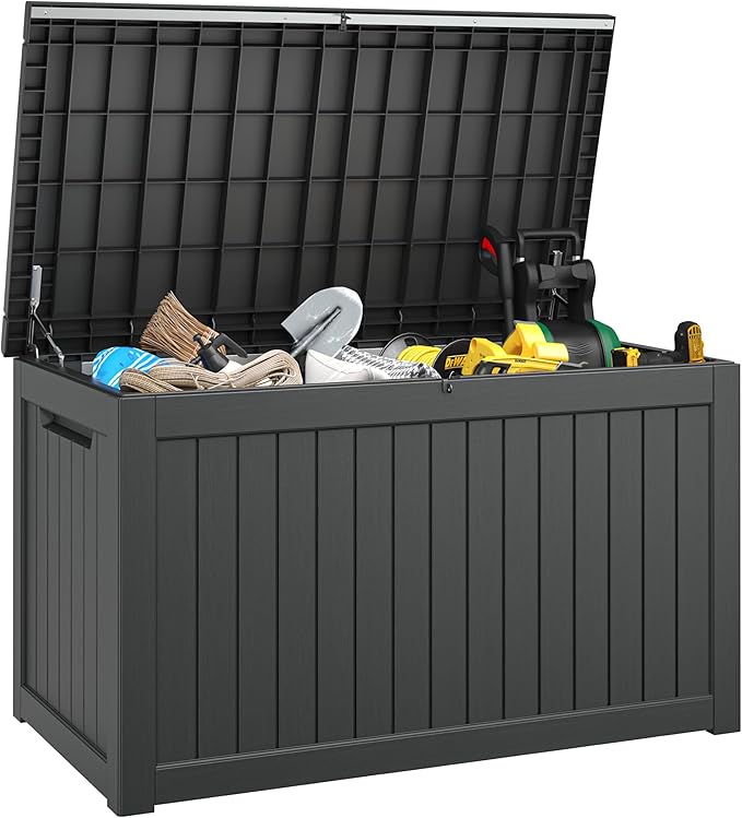 NUNU LAB 270 Gallon Large Resin Deck Box, Waterproof Outdoor Storage Box - Image 8