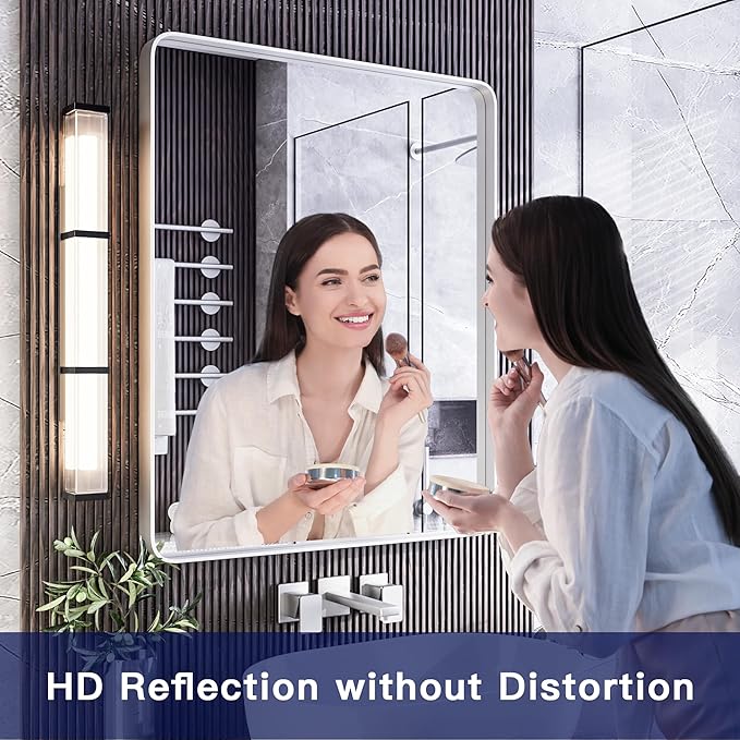 ISKM Silver Framed Mirror for Wall 20"x 16", Bathroom Vanity Mirror Anti-Rust - Image 2