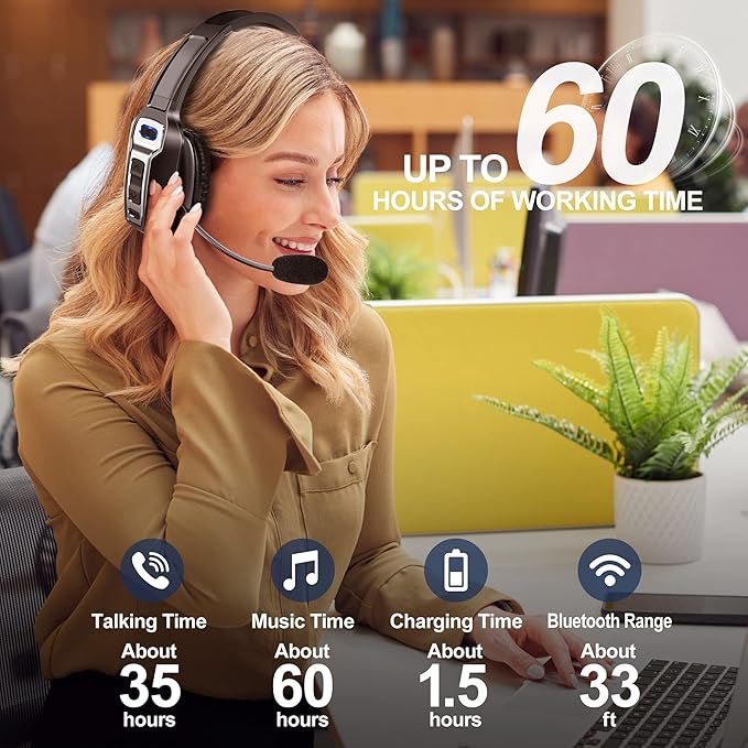 Sarevile Trucker Bluetooth Headset, V5.2 Wireless Headset - Image 3