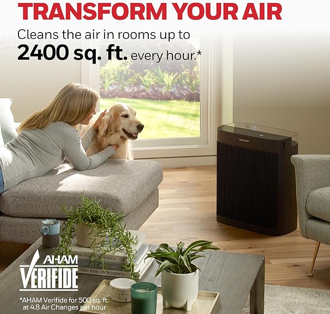 Honeywell HEPA Air Purifier for Home, 2423 Ft² Rooms in 1 hour, Air Quality - Image 9