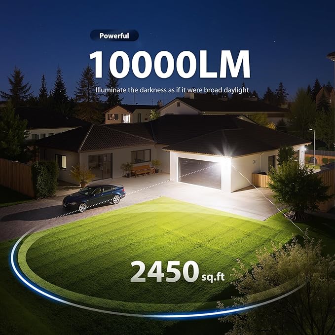 Onforu 90W 10000LM LED Motion Sensor Outdoor Lights, 4-Head Dusk to Dawn - Image 4