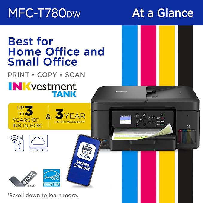 Brother INKvestment Tank 780 Wireless Color Inkjet All-in-One Printer - Image 2