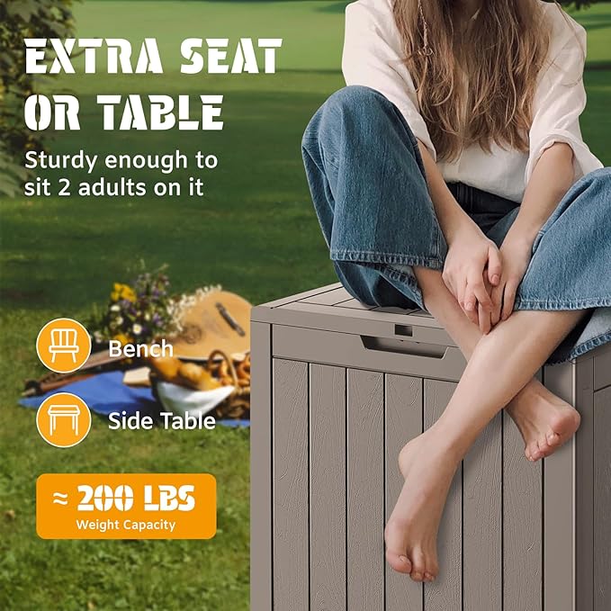 NUNU LAB 32 Gallon Outdoor Storage Box Waterproof, Outside Package Delivery - Image 4