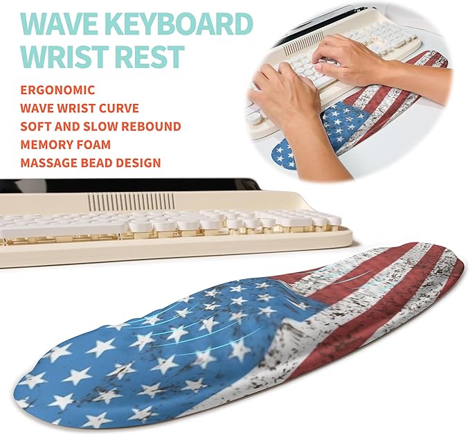 KUOSGM 2-in-1 Ergonomic Set, Wave Rise Keyboard Wrist Rest and Massage Bulge - Image 2