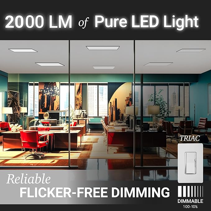 NUWATT 1x2 FT LED Flat Panel, 5CCT 2700K/3000K/3500K/4000K/5000K Selectable - Image 6