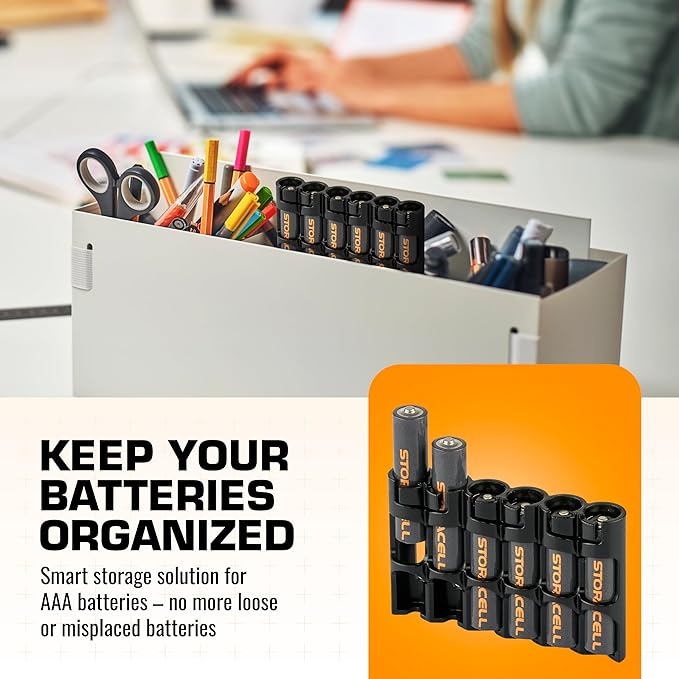 AAA Battery Storage Caddy by Storacell, Holds 6 Batteries - Image 2