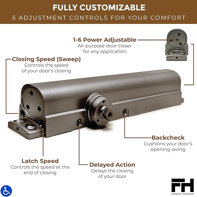 Finsbury Heavy Duty Commercial Door Closer Adjustable Size 1-6, Grade 1 - Image 3