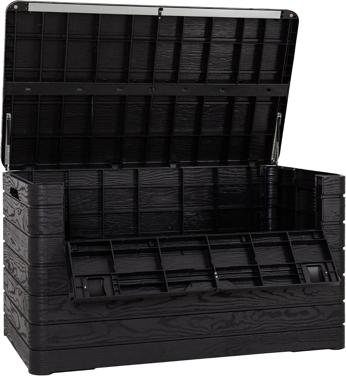 toomax dolomiti outdoor storage box, 970 litres, black, close-up detail
