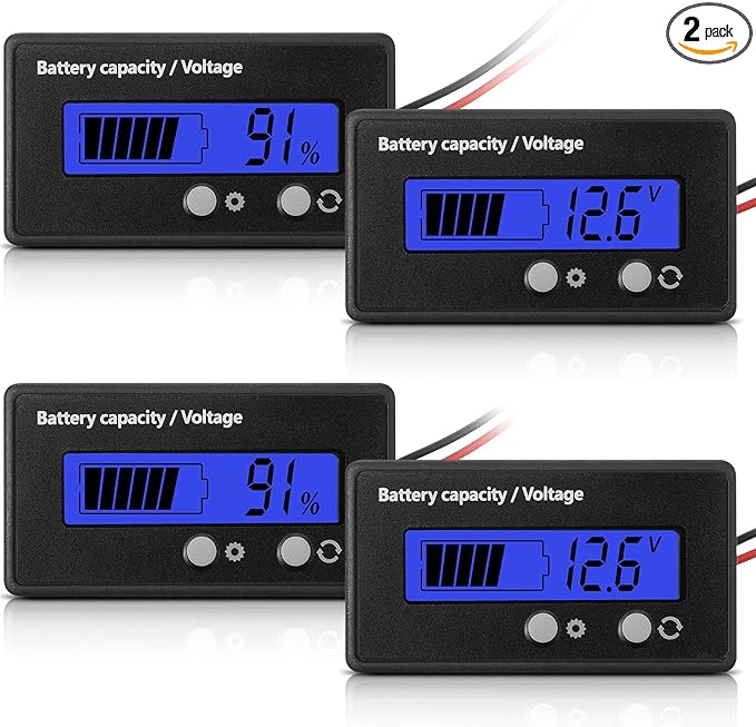 Frienda 2 Pieces Dc 12v 24v 36v 48v 60v 72v 84v Golf Cart Battery Meter by Frienda