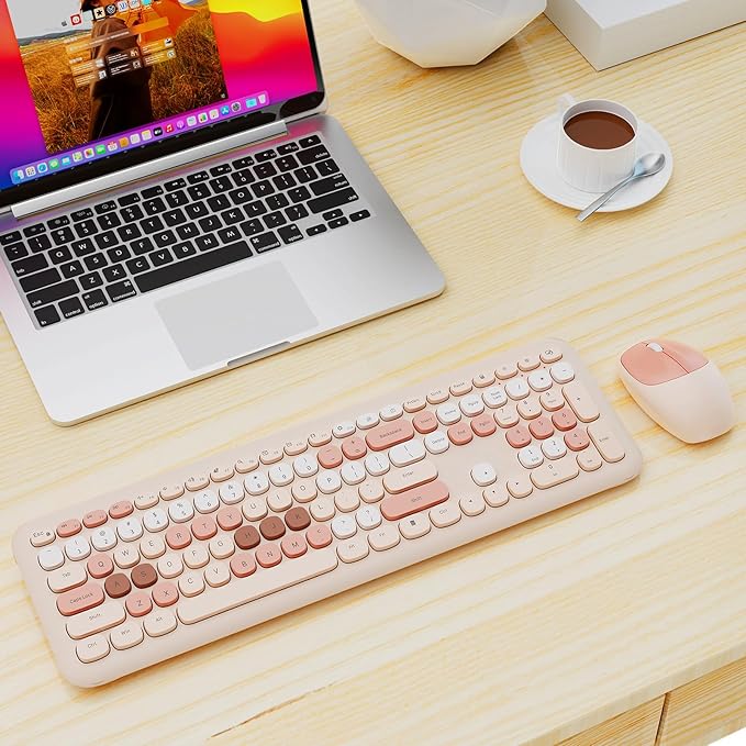 Nowlike Wireless Keyboard and Mouse Combo, Retro Typewriter Keyboard - Image 8