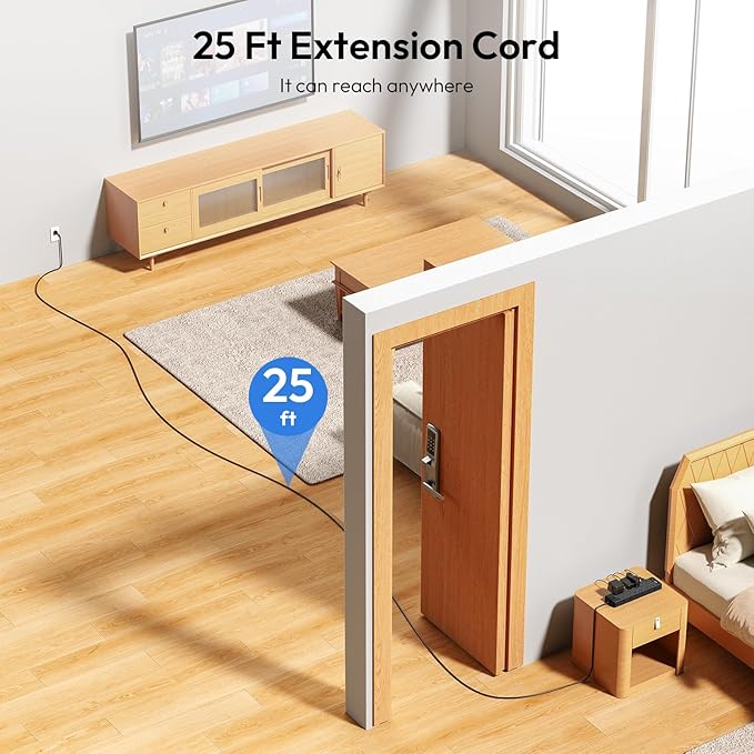 24 Widely Outlets Extension Cord 25 Ft NTONPOWER Long Extension Cord Surge - Image 3