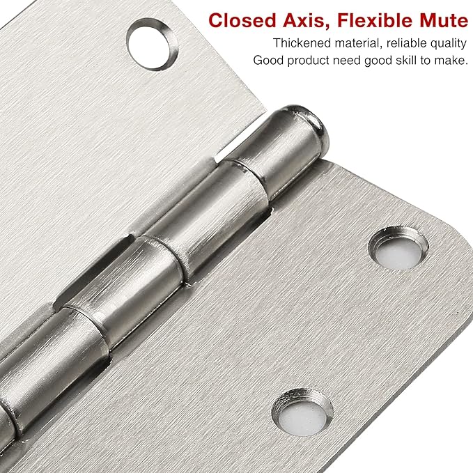 30 Pack Satin Nickle Door Hinges Brushed 3.5 Inch Interior Rounded 5/8" Radius - Image 6
