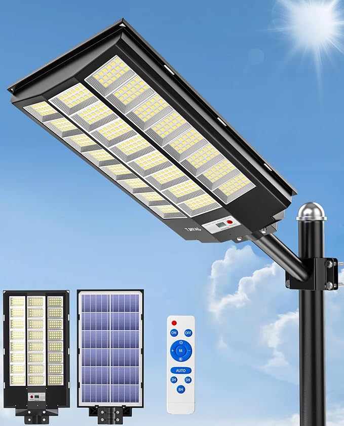 JAYNLT Y-9500W Solar Street Lights Outdoor, 6500K Highest Lumen Parking Lot by JAYNLT