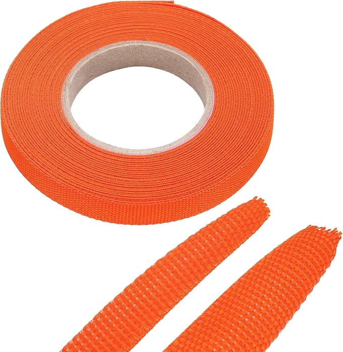 MECCANIXITY Braided Cable Sleeves Heat Shrinkable Fabric Sleeving, 5/16" 26ft by MECCANIXITY