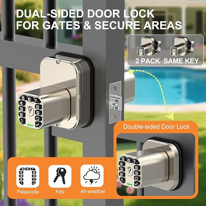 Richelock IU52 Double-Sided Keypad Door Lock, All-Weather, Fully Waterproof - Image 2
