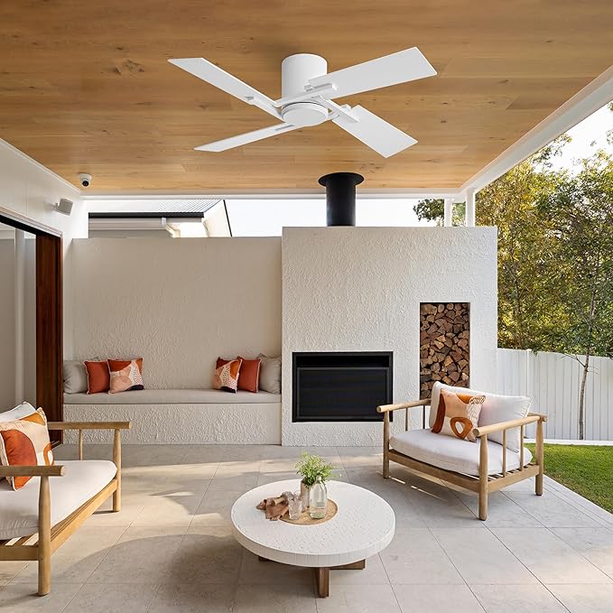 WINGBO 48 Inch Flush Mount Ceiling Fan without Light - Image 9
