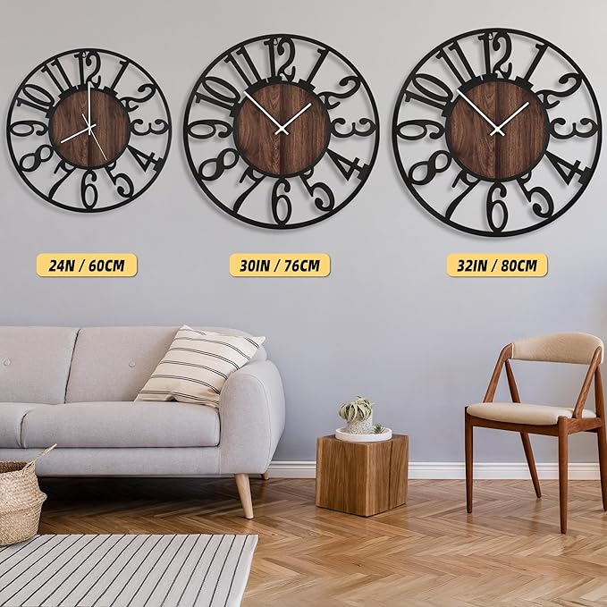 LEIKE Large Wall Clocks with Night Light Battery Operated, Silent Non Ticking - Image 4