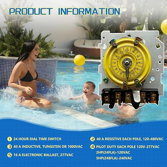 T104M Electromechanical Timer Switch Versatile Scheduling Manual Override - Image 3