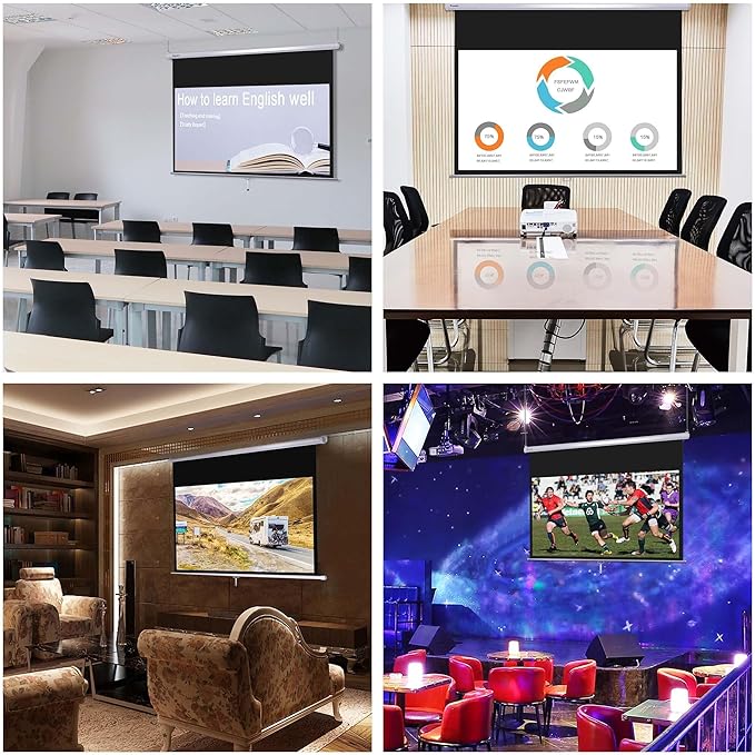 Instahibit 72" 16:9 Manual Pull Down Projector Screen 4K Self-Locking Home - Image 9