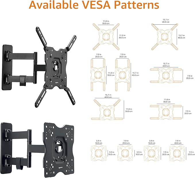 Amazon Basics Full Motion Articulating TV Wall Mount, - Image 5