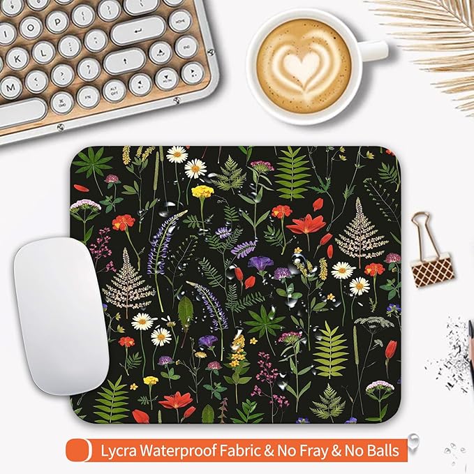 Armanza Square Mouse Pad Flowers, Personalized Premium-Textured Custom Mouse - Image 3