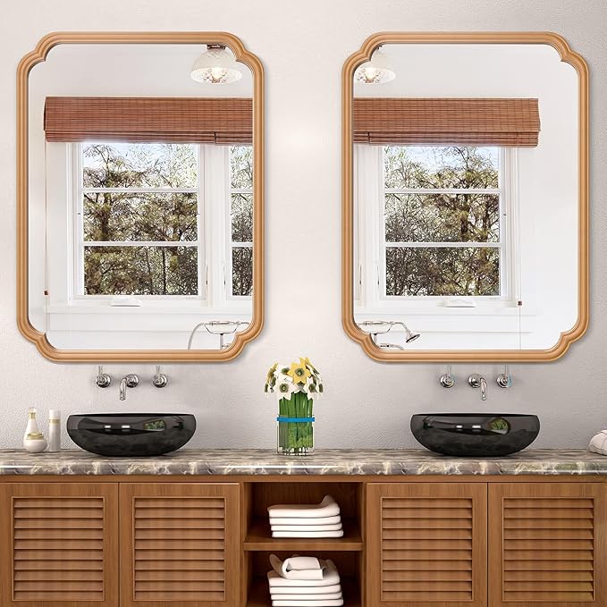 Wood Bathroom Mirror for Over Sink - Image 2