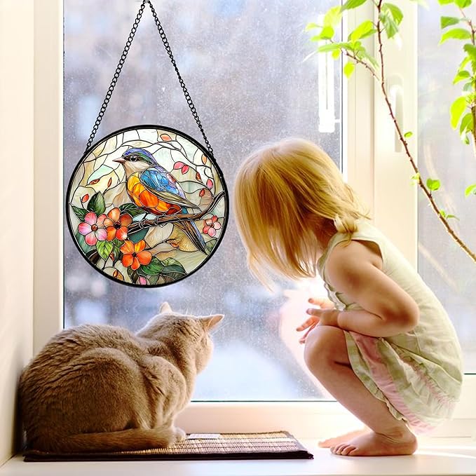 DASTOLL Stained Glass Window Hanging, and Mom 7.8 in - Image 3