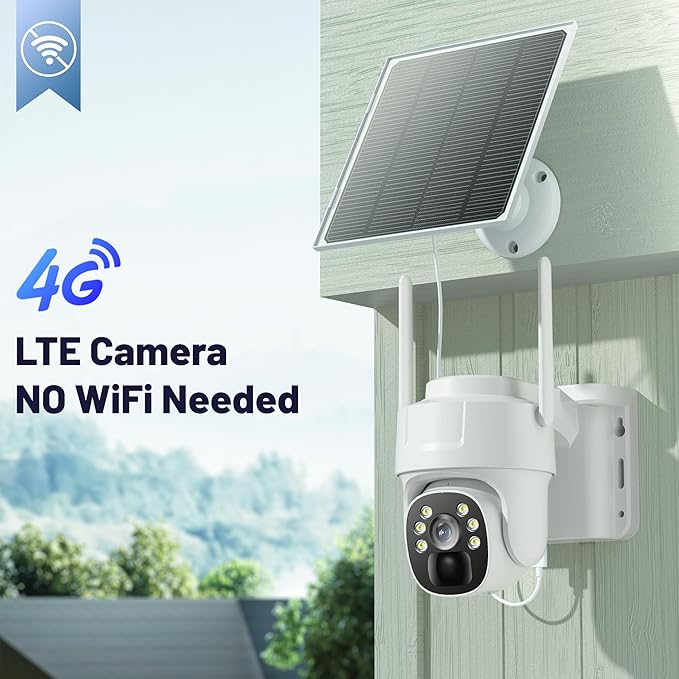KKB 4G LTE Cellular Solar Security Cameras Wireless Outdoor, No WiFi Security - Image 2
