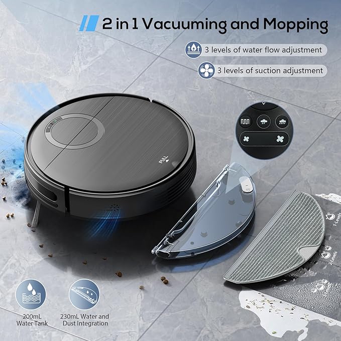 UMMUND Robot Vacuum and Mop Combo, 2 in 1 Mopping Robotic Vacuum Cleaner - Image 2