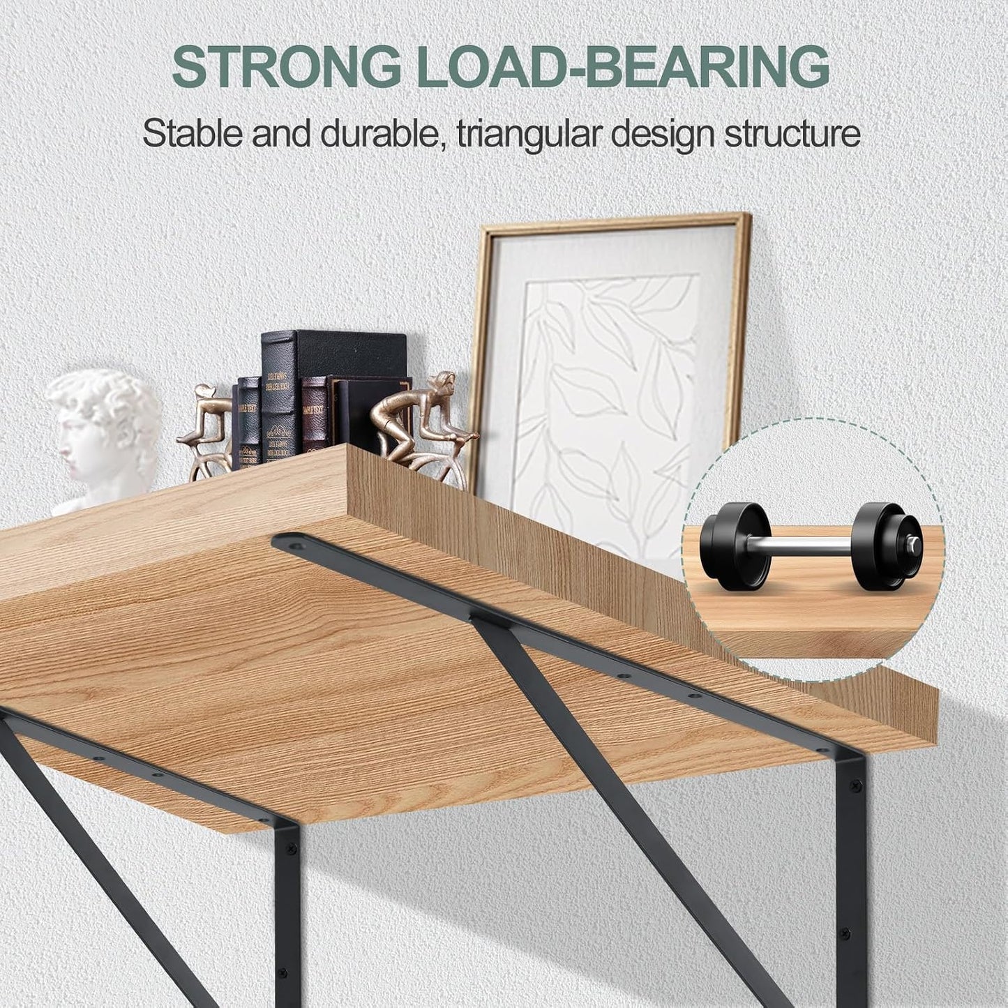 12 Pack L24 x H 12" Black Heavy Duty Shelf Brackets with Screws Metal Shelf Brackets Shelf Support Angle Brackets for Shelves L Brackets Heavy Duty Floating Shelf