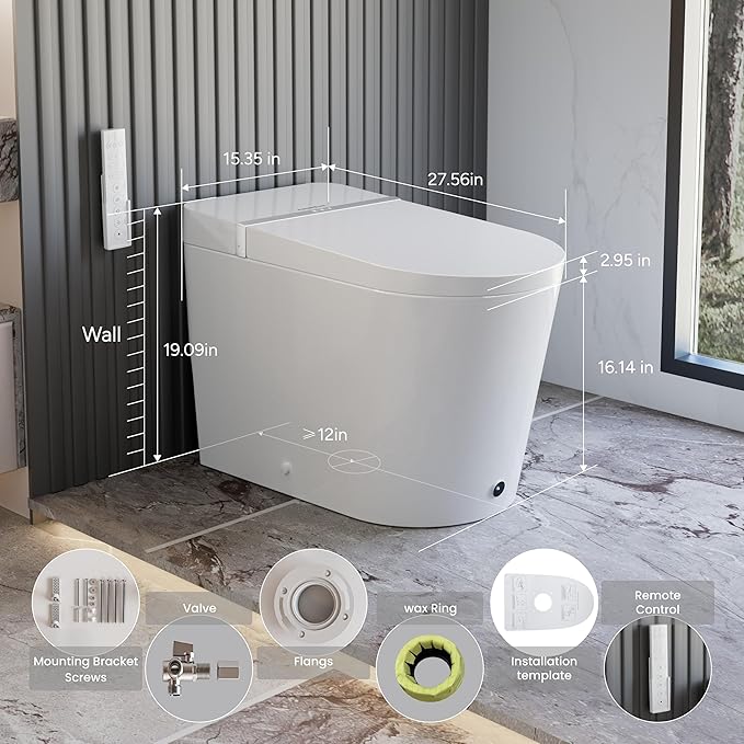 Casta Diva Smart Toilet with Bidet Built in, Bidet Toilet with Wider Heated Seat - Image 2