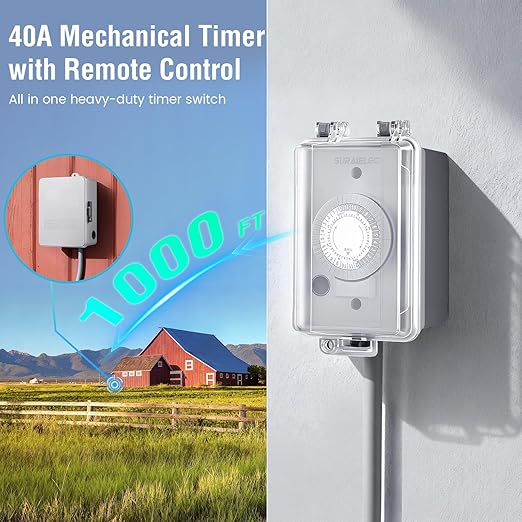 SURAIELEC 40A 240V 3HP Outdoor Timer Switch - Image 2