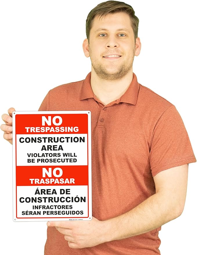 Brimar - 10" x 14" - Bilingual Construction Area Violators Will Be Prosecuted - Image 3