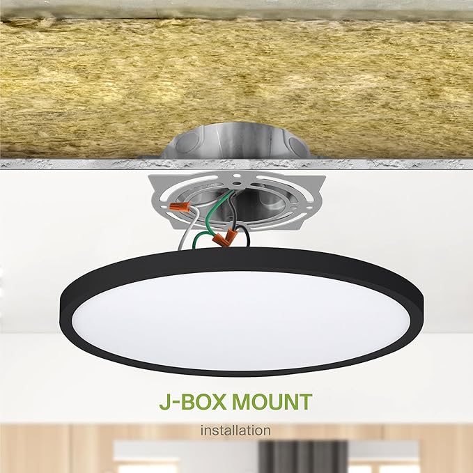 ASD LED 12" Round Flush Mount Ceiling Light Fixture, Low Profile Surface - Image 7