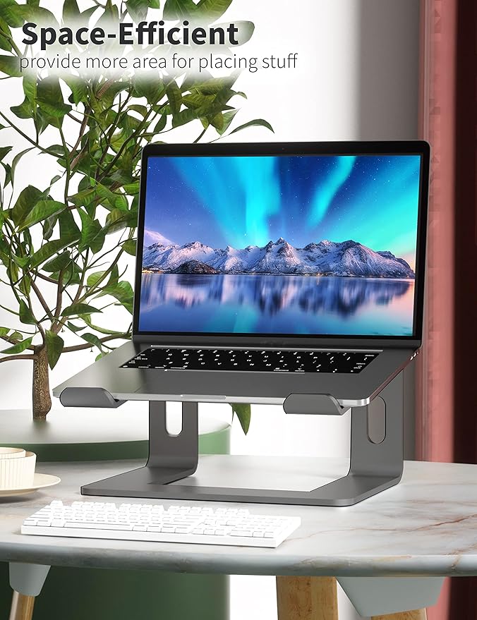 SOUNDANCE Laptop Stand, Aluminum Computer Riser, Ergonomic Laptops Elevator - Image 6