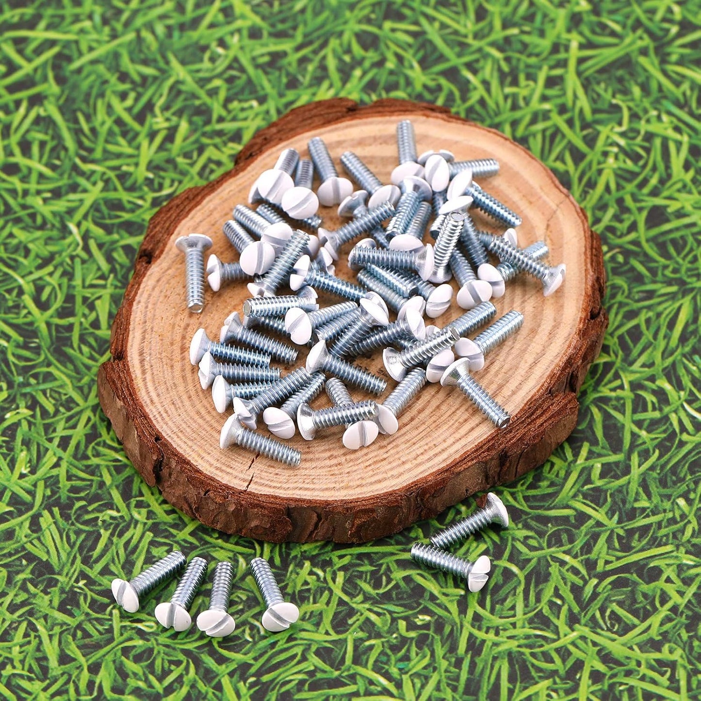 AIEX 60Pcs 1/2 Inch Long 6-32 Thread White Wall Plate Screws