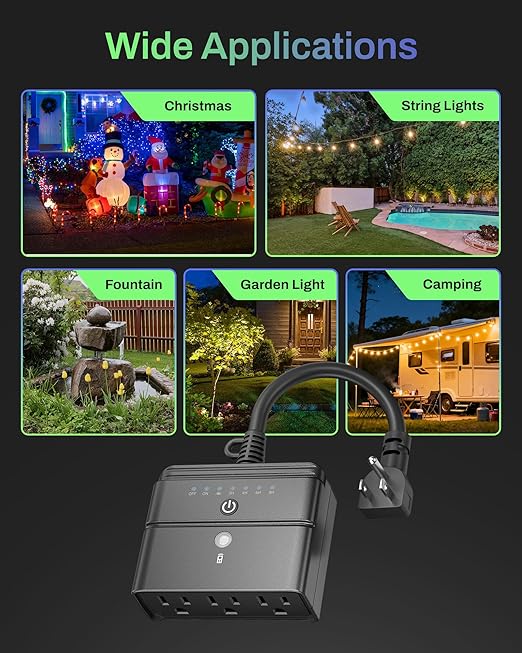 BN-LINK Outdoor Light Timer, Waterproof Plug-in Dusk-to-Dawn Controller - Image 7