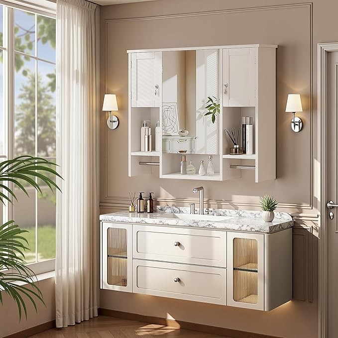 VECELO Bathroom Wall Cabinet - Image 3