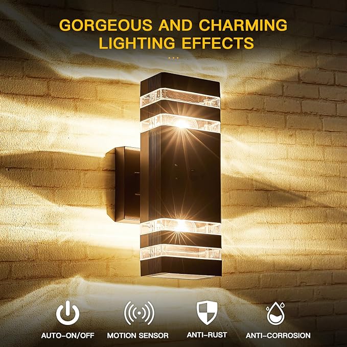 2 Pack Oil Rubbed Bronze Outdoor Wall Lights - Image 6