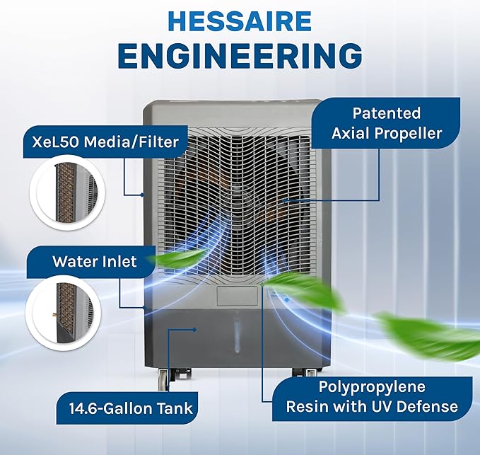 Hessaire MC61M 5, 300 CFM 3-Speed Portable Evaporative Cooler - Image 7