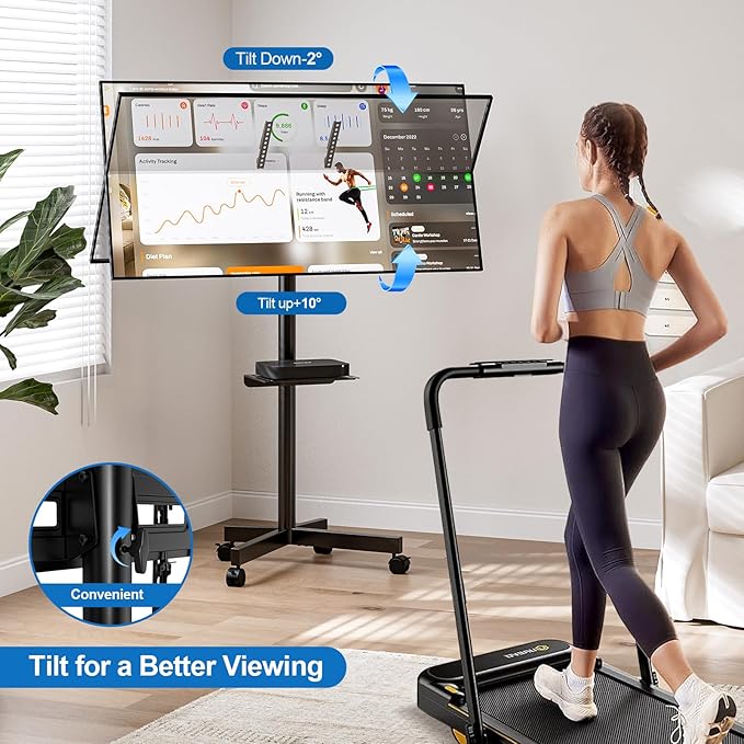 HOLMAXD Mobile TV Stand for 23-65 Inch LCD LED Flat/Curved Panel Screen TVs - Image 2