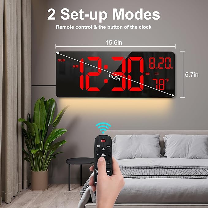 XREXS 16.5" Digital Clock Large Display - Image 2