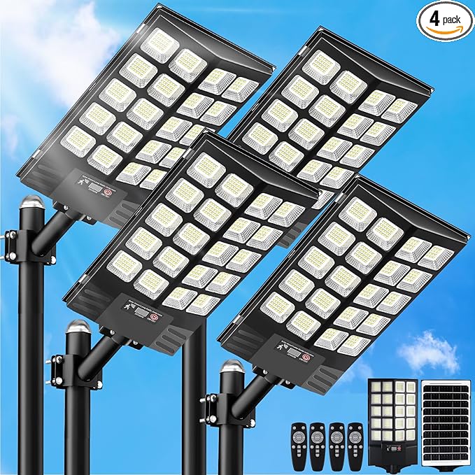 4 Pack 16" Large Solar Street Lights Outdoor Waterproof by Unknown